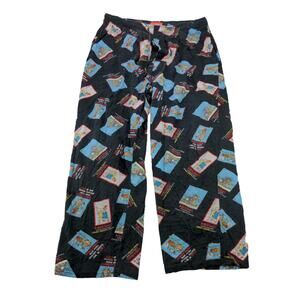 Jeff Foxworthy Sleep Pants Lounge Pants Size L Black Graphic Logo